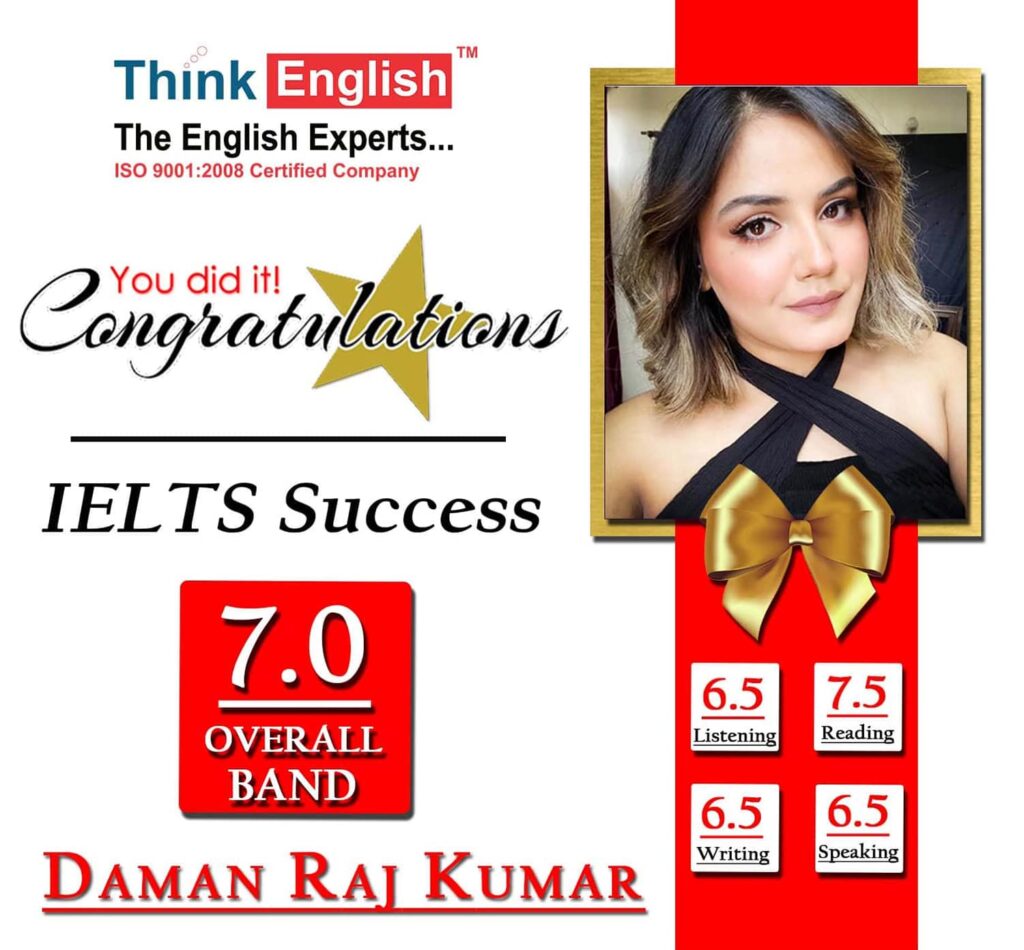 IELTS Score Daman Raj Kumar Success Story